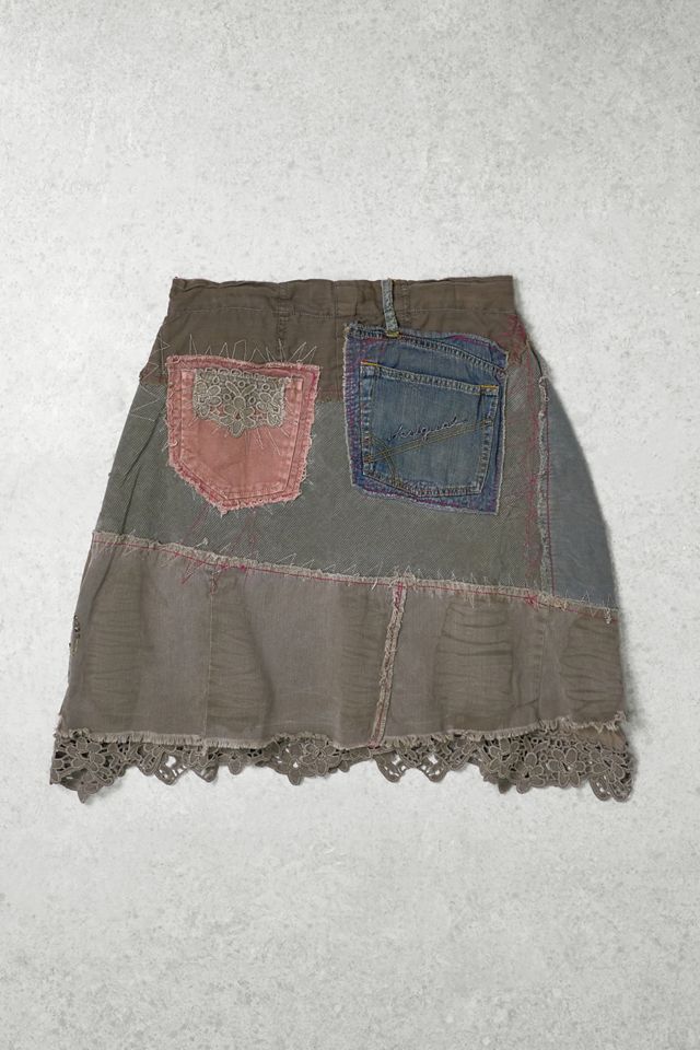 One-of-a-Kind Grunge Desigual Patchwork Awkward Skirt #2