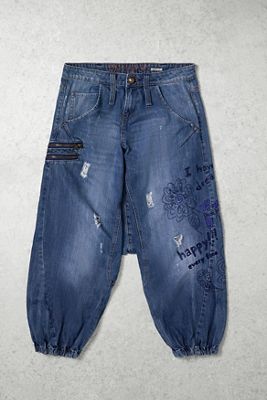 One-of-A-Kind Grunge Desigual Denim Balloon Capris