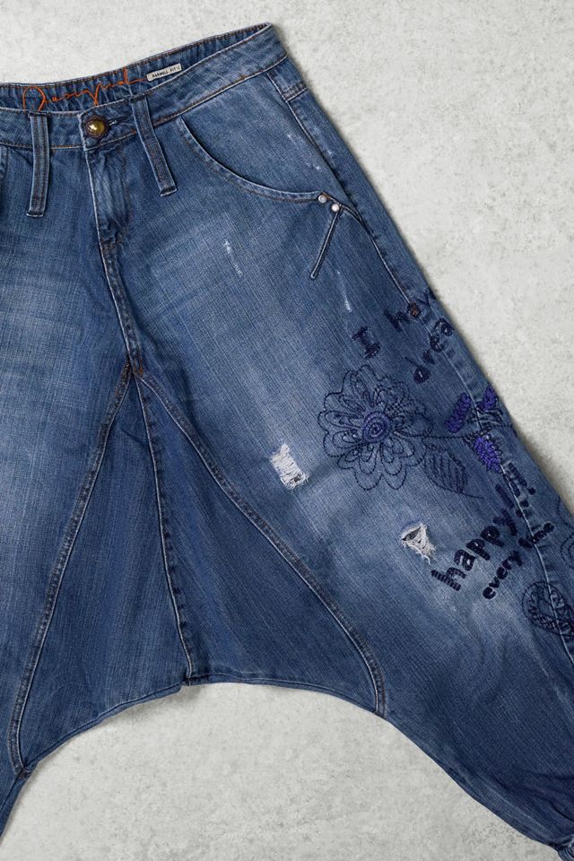 One-of-A-Kind Grunge Desigual Denim Balloon Capris #1
