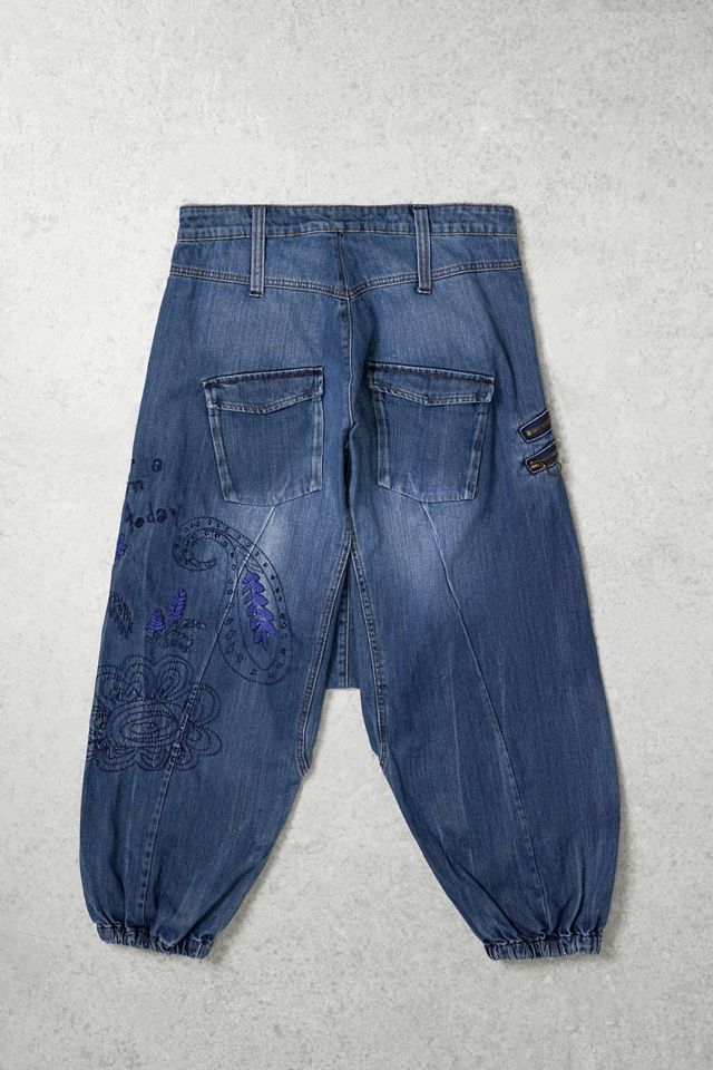 One-of-A-Kind Grunge Desigual Denim Balloon Capris #2