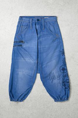 One-Of-A-Kind Grunge Desigual Low Rise Denim Capri