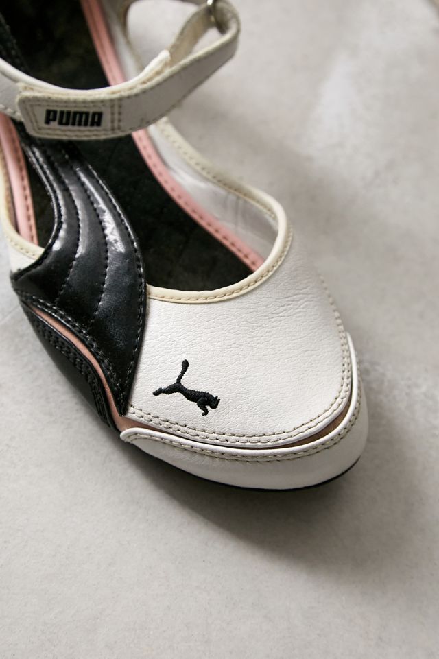 Urban Renewal One-Of-A-Kind White & Pink Puma Pumps  #1