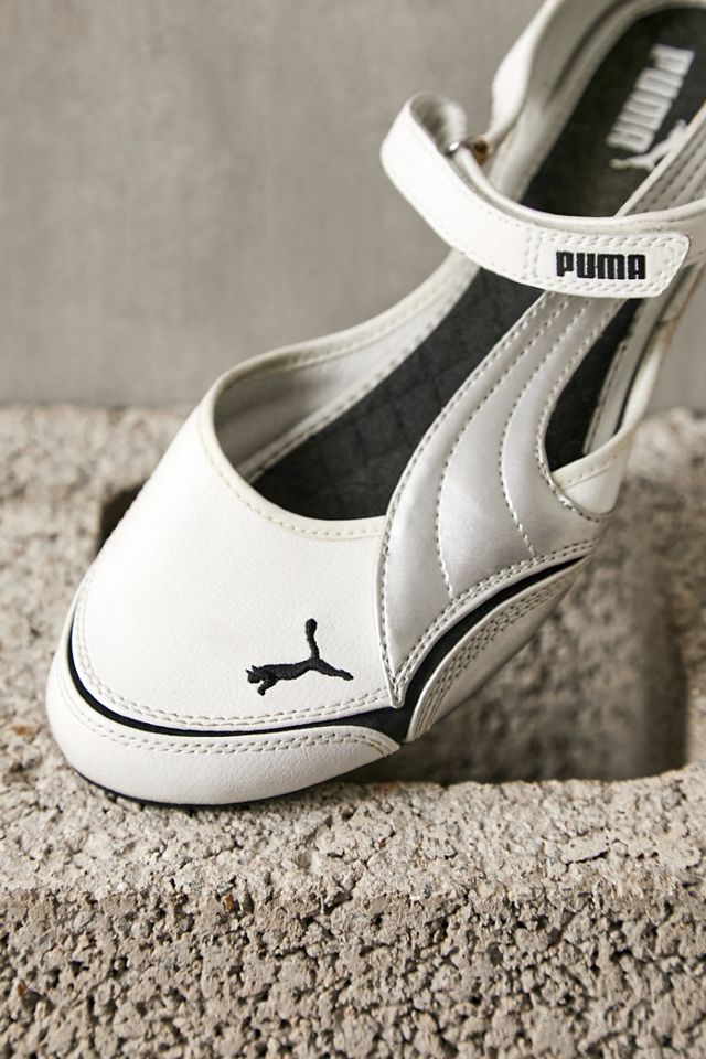 Urban Renewal One-Of-A-Kind White & Black Puma Pumps  #1