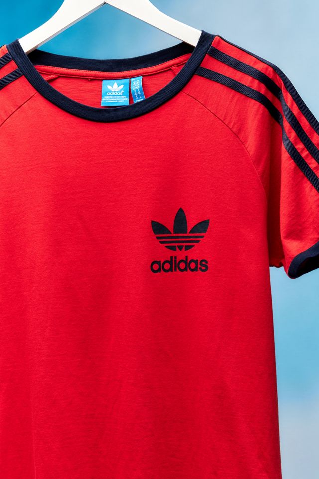 Urban Renewal One-Of-A-Kind Red adidas Ringer T-Shirt #1
