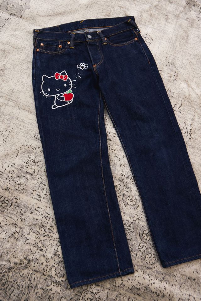 Urban Renewal One-Of-A-Kind Hello Kitty Evisu Jeans