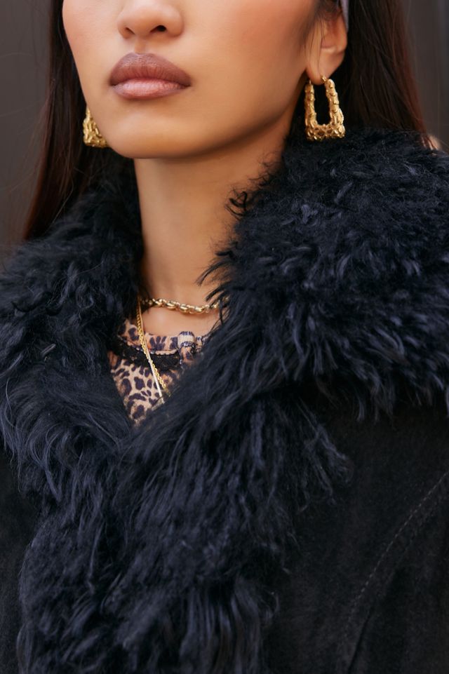 Urban Renewal One-Of-A-Kind Miss Self Suede & Faux Fur Jacket #4