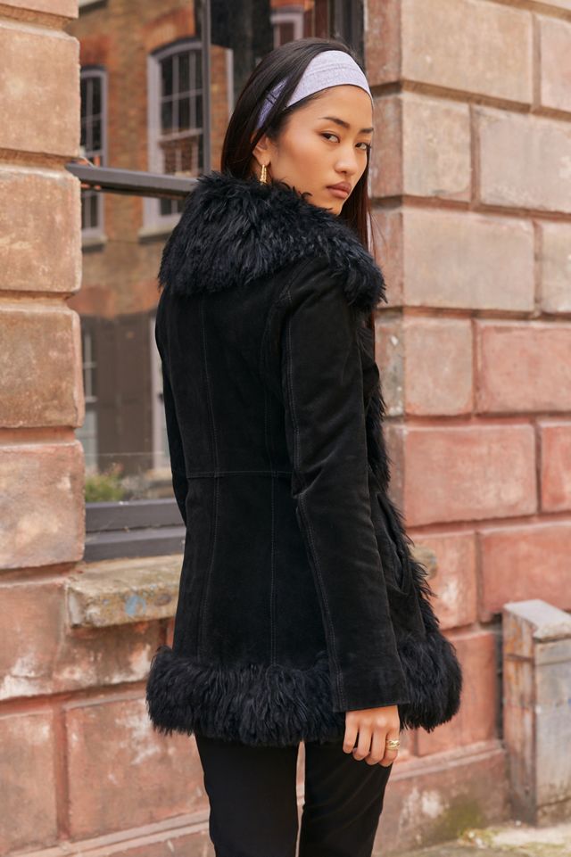 Urban Renewal One-Of-A-Kind Miss Self Suede & Faux Fur Jacket #5