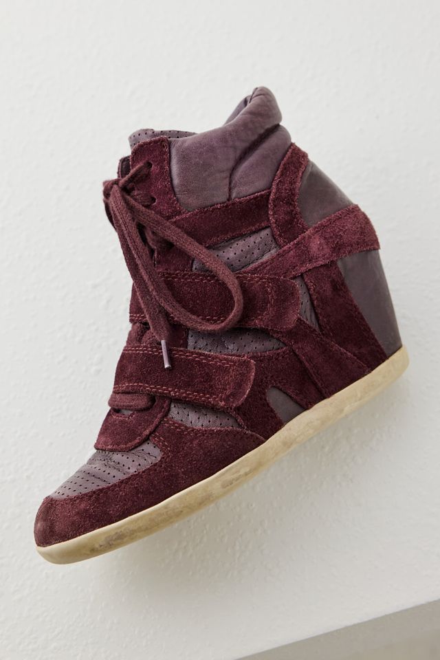 
Urban Renewal One-Of-A-Kind Burgundy Ash Wedge Trainers #1