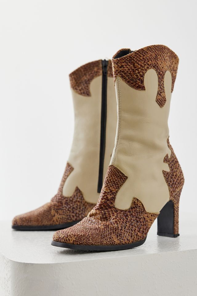 Urban Renewal One-Of-A-Kind Snake Print Cowboy Boots #1