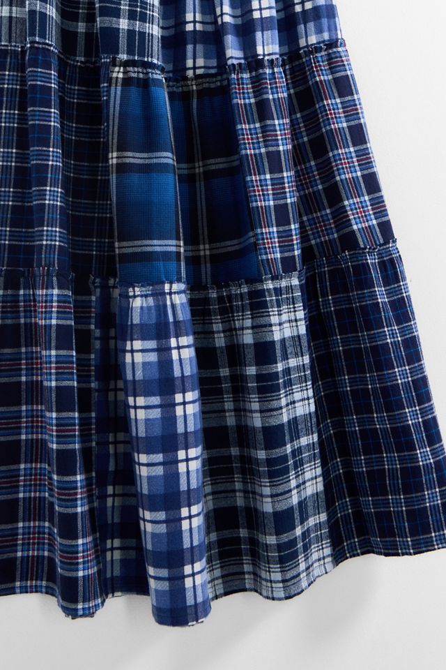 Urban Renewal One-Of-A-Kind Romantic Collects Check Patchwork Maxi Skirt #1