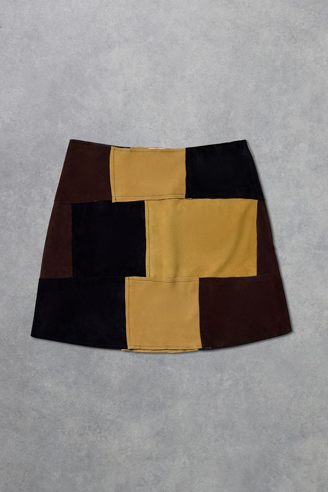 Urban Renewal One-Of-A-Kind Suede Patch Mini Skirt