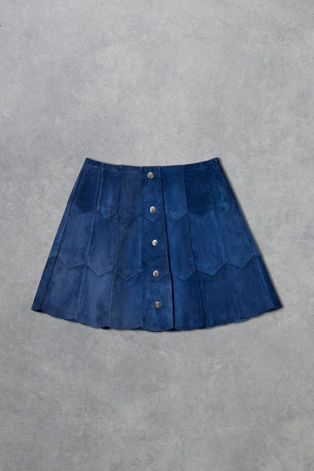 Urban Renewal One-Of-A-Kind Blue Suede Mini Skirt