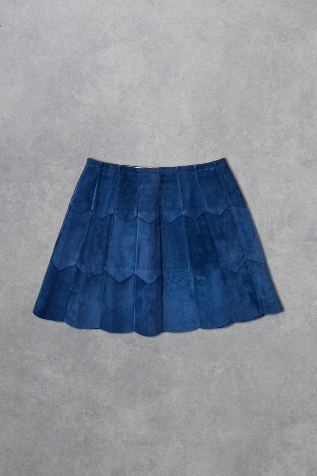Urban Renewal One-Of-A-Kind Blue Suede Mini Skirt #2