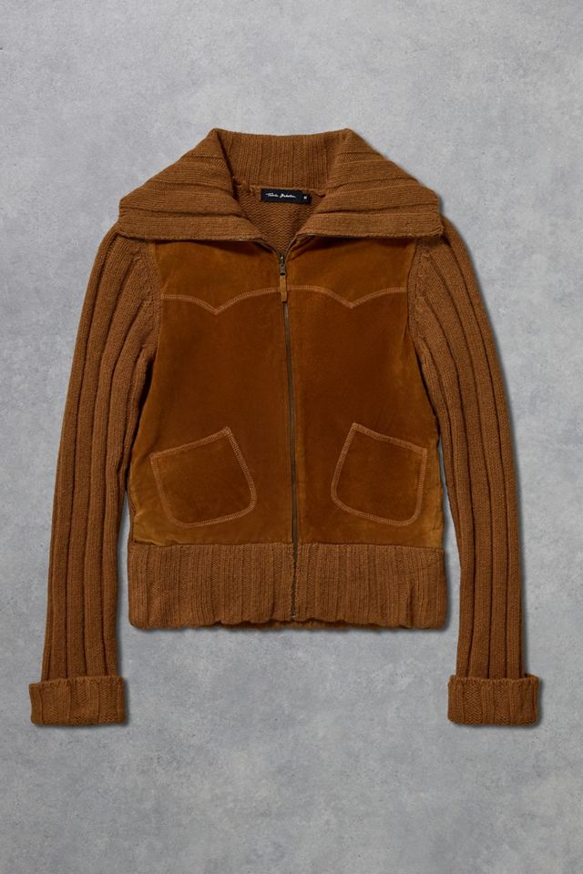 Urban Renewal One-Of-A-Kind Talula Babaton Suede Zip Knit Jacket