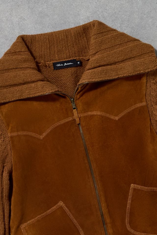 Urban Renewal One-Of-A-Kind Talula Babaton Suede Zip Knit Jacket #1