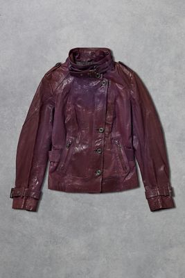 Urban Renewal One-Of-A-Kind Danier Purple Leather Biker Jacket