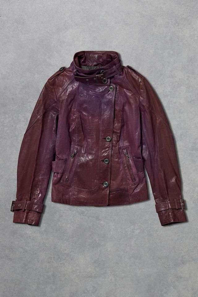 Urban Renewal One-Of-A-Kind Danier Purple Leather Biker Jacket