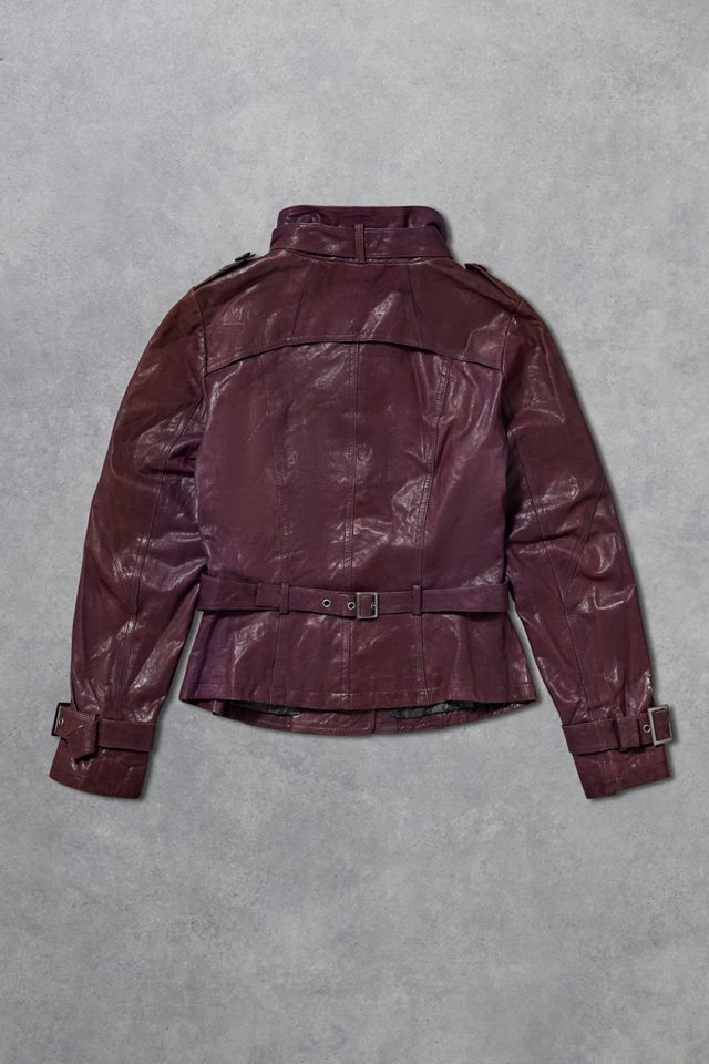 Urban Renewal One-Of-A-Kind Danier Purple Leather Biker Jacket #2