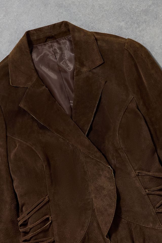 Urban Renewal One-Of-A-Kind Brown Suede Blazer Jacket #1