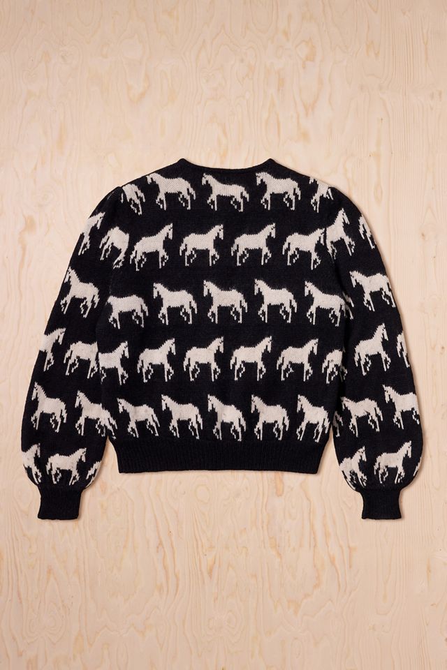 Urban Renewal One-Of-A-Kind Gambucci Horse Print Knit Cardigan #4