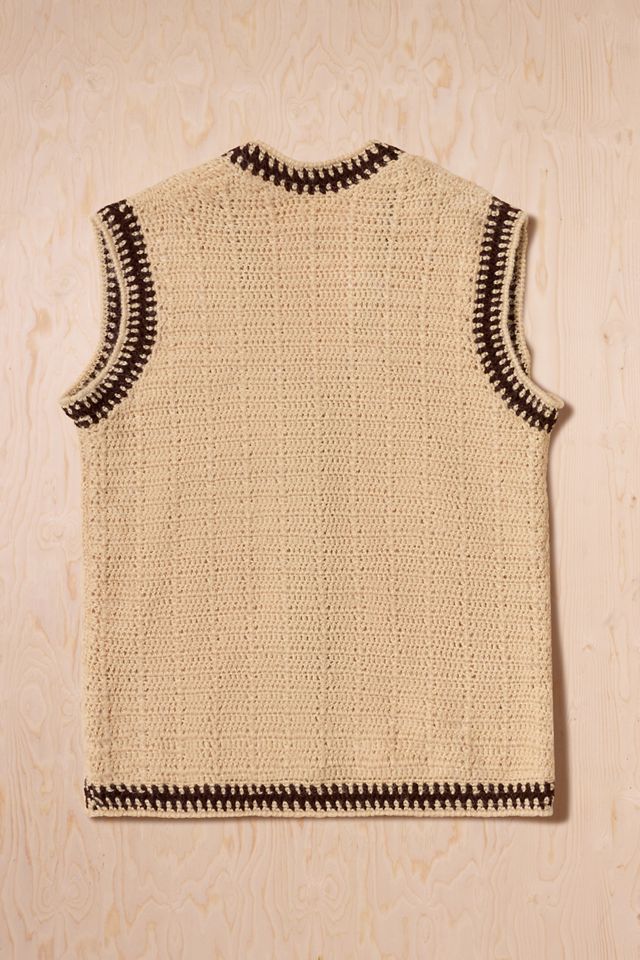 Urban Renewal One-Of-A-Kind Cream & Brown Knit Waistcoat #4