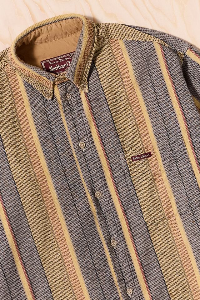 Urban Renewal One-Of-A-Kind Marlboro Stripe Long Sleeve Shirt #2