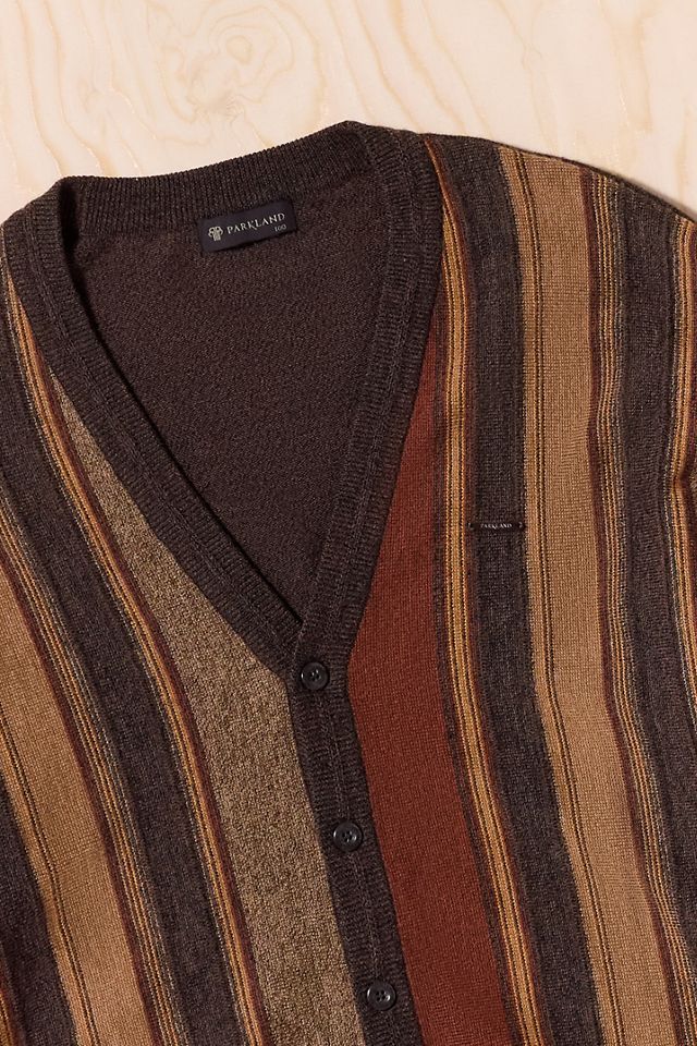 Urban Renewal One-Of-A-Kind Parkland Brown Stripe Knit Cardigan #1