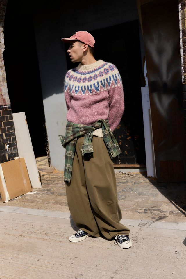 Urban Renewal One-Of-A-Kind Pink Nordic Chunky Knit Jumper #1