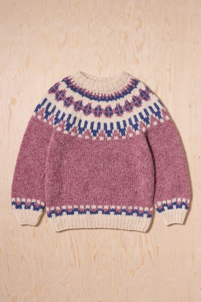 Urban Renewal One-Of-A-Kind Pink Nordic Chunky Knit Jumper #2