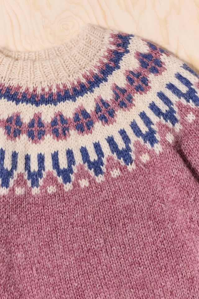 Urban Renewal One-Of-A-Kind Pink Nordic Chunky Knit Jumper #3