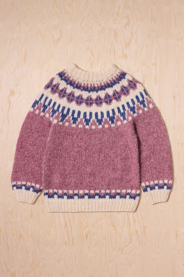 Urban Renewal One-Of-A-Kind Pink Nordic Chunky Knit Jumper #4