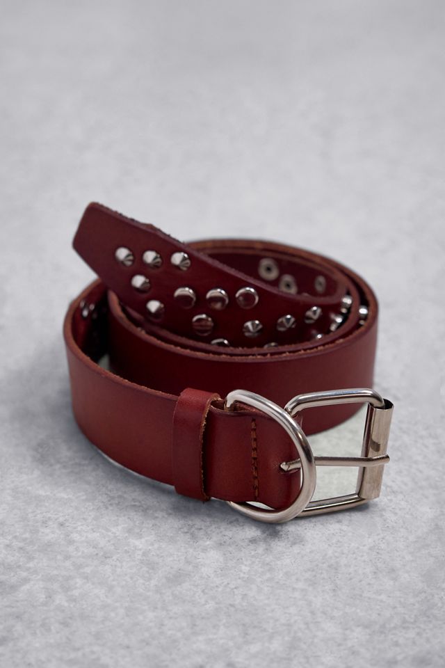 Urban Renewal One-Of-A-Kind Brown Leather Studded Belt #1