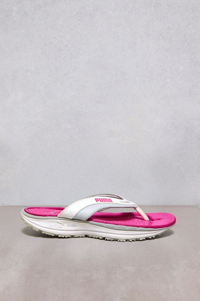 Urban Renewal One-Of-A-Kind PUMA Pink & White Flip Flops #1