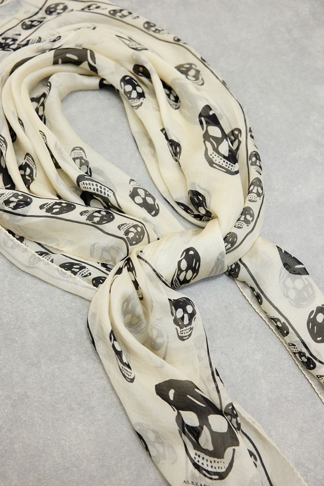 Urban Renewal One-Of-A-Kind Alexander McQueen White Skulls Scarf #2