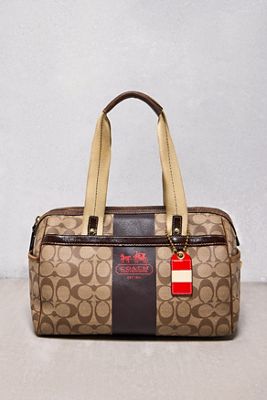Urban Renewal One-Of-A-Kind Coach Heritage Stripe Satchel Handbag