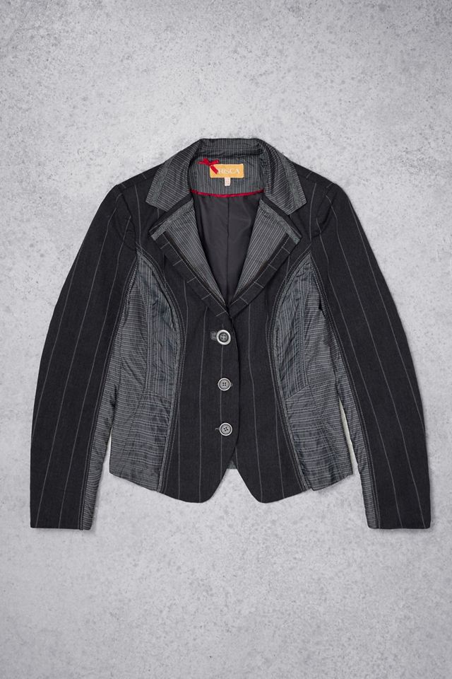 Urban Renewal One-Of-A-Kind Crisca Grey Stripe Blazer #2