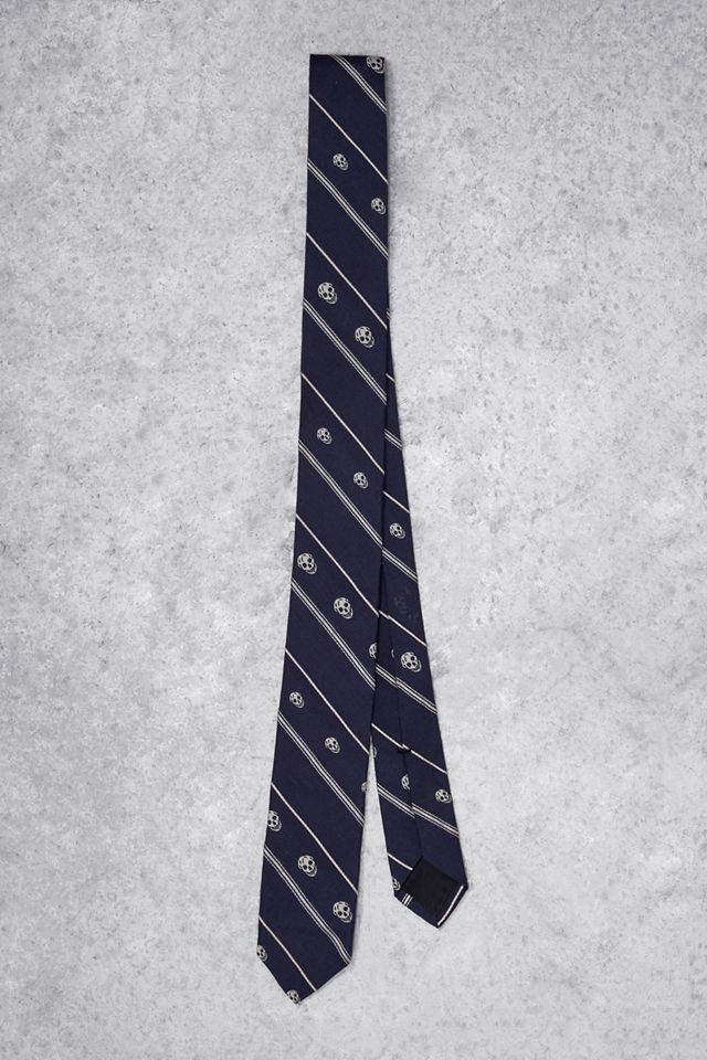 Urban Renewal One-Of-A-Kind Alexander McQueen Navy Stripe & Skull Tie #1