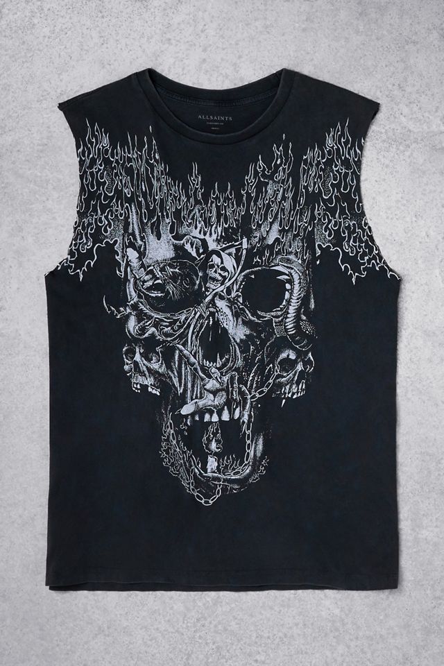 Urban Renewal One-Of-A-Kind AllSaints Skull Print Top #2