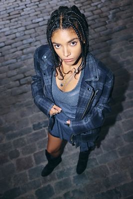 Urban Renewal One-Of-A-Kind AllSaints Black & Grey Tartan Jacket