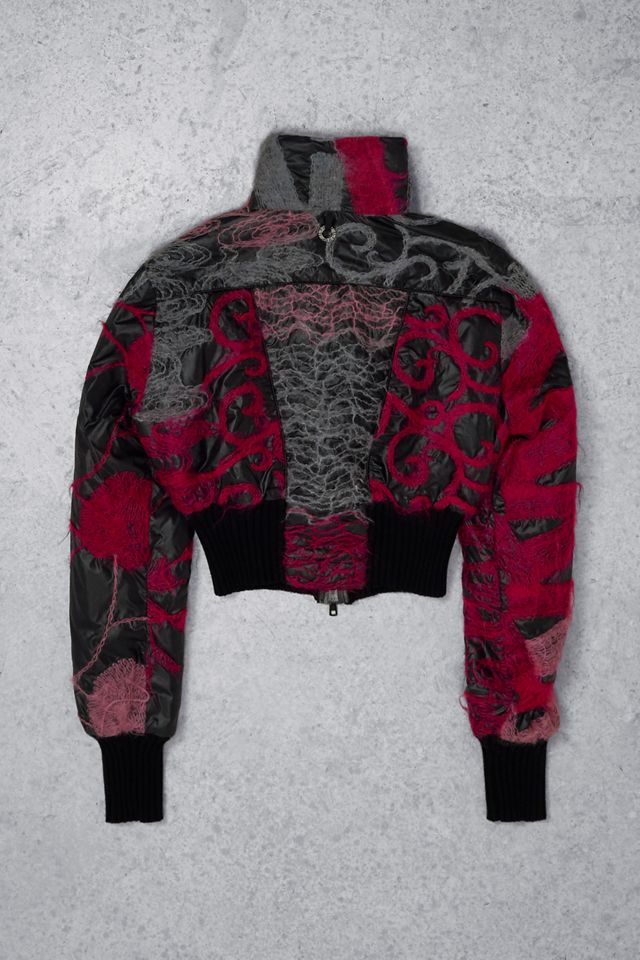 Urban Renewal One-Of-A-Kind Save The Queen Cropped Mohair Puffer Jacket #4