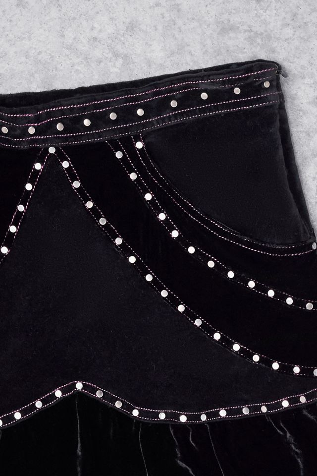 Urban Renewal One-Of-A-Kind Custo Barcelona Velvet Mini Skirt #1