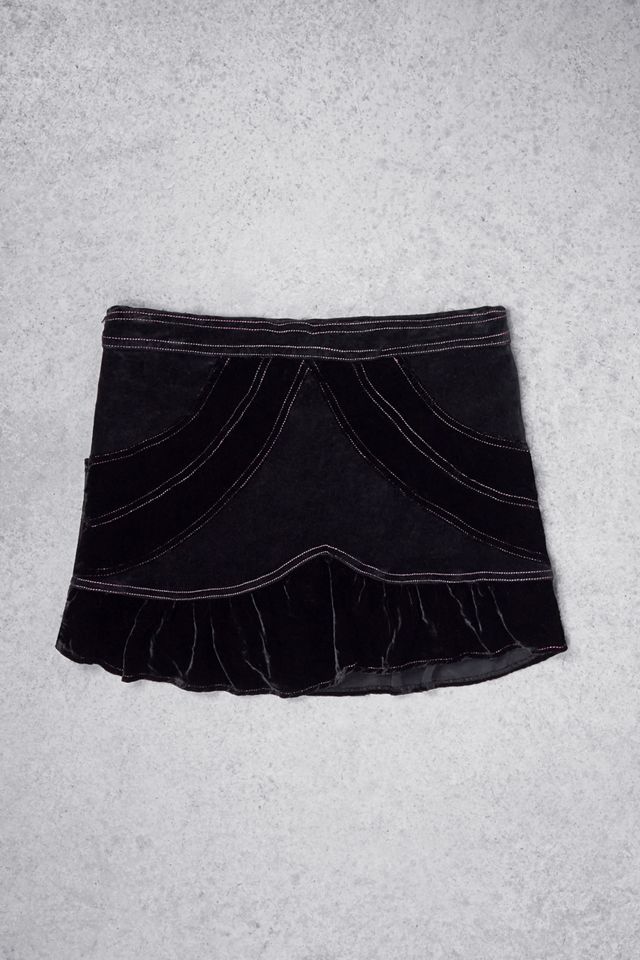Urban Renewal One-Of-A-Kind Custo Barcelona Velvet Mini Skirt #2