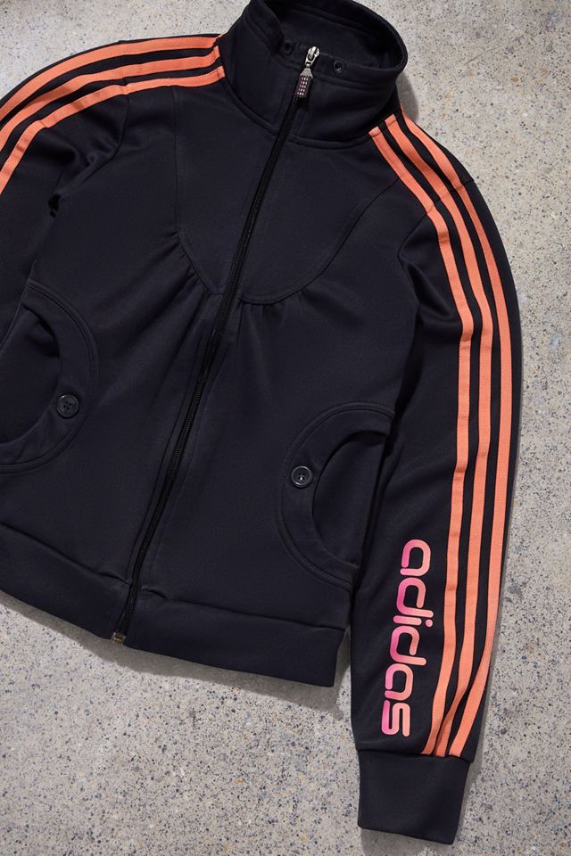 Urban Renewal One-Of-A-Kind adidas Black & Orange Track Top #1