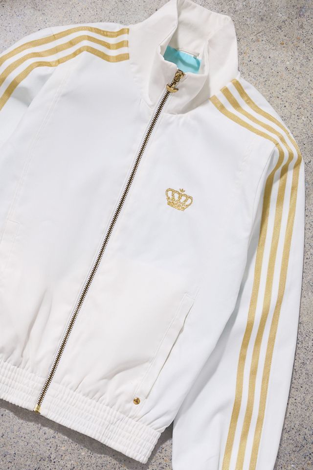 Urban Renewal One-Of-A-Kind adidas White & Gold Track Top #1