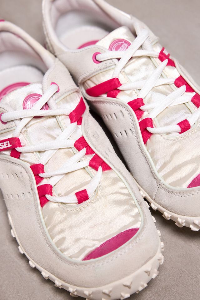 Urban Renewal One-Of-A-Kind Diesel White & Pink Trainers #1