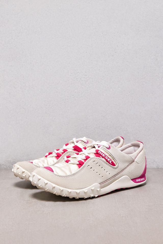 Urban Renewal One-Of-A-Kind Diesel White & Pink Trainers #2