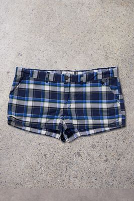 Urban Renewal One-Of-A-Kind Abercrombie & Fitch Blue Check Mini Shorts