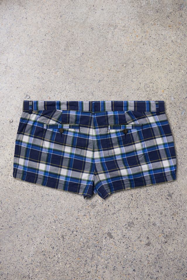Urban Renewal One-Of-A-Kind Abercrombie & Fitch Blue Check Mini Shorts #2