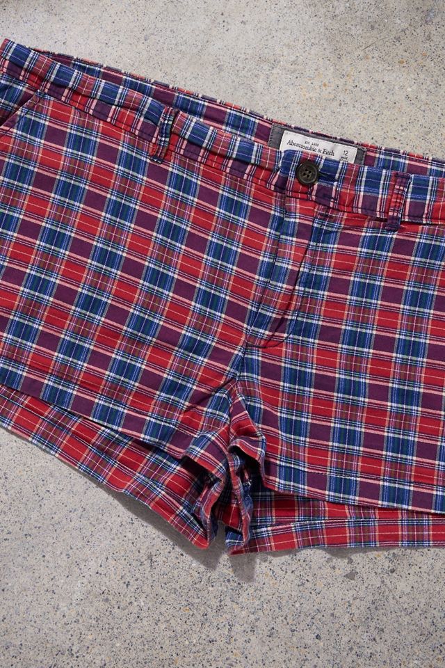 Urban Renewal One-Of-A-Kind Abercrombie & Fitch Red Check Mini Shorts #1
