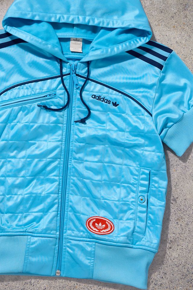 Urban Renewal One-Of-A-Kind adidas Blue Short Sleeve Track Top #1